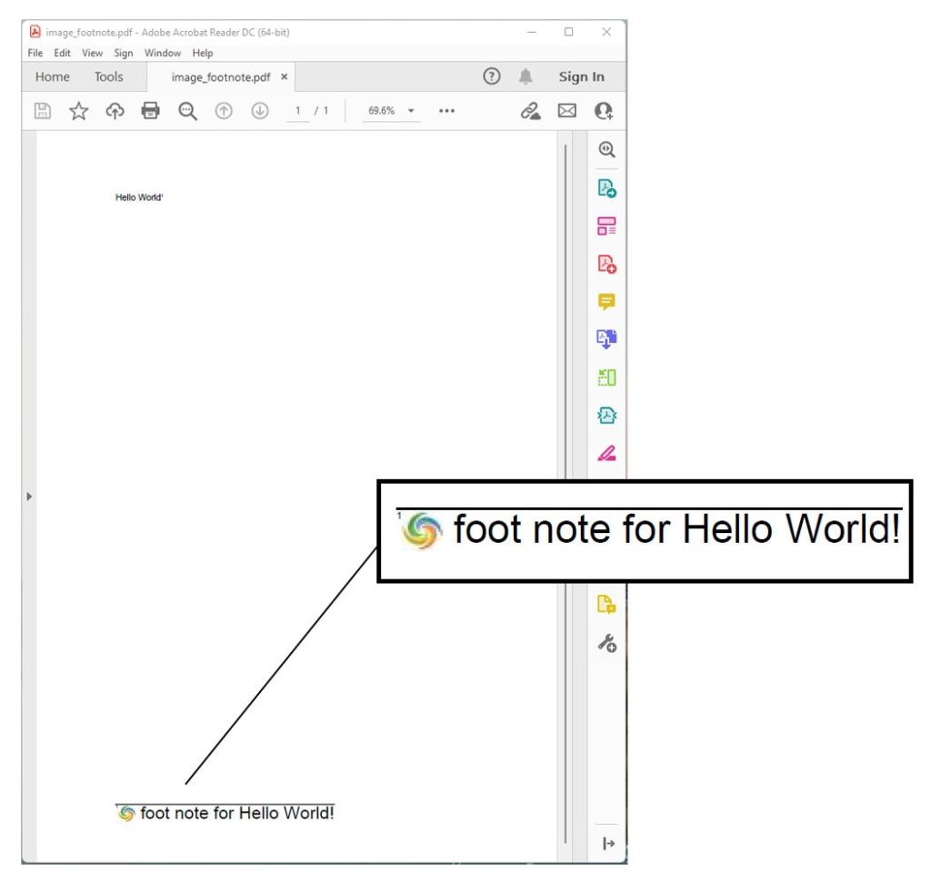 Add an Image to Footnote in PDF.
