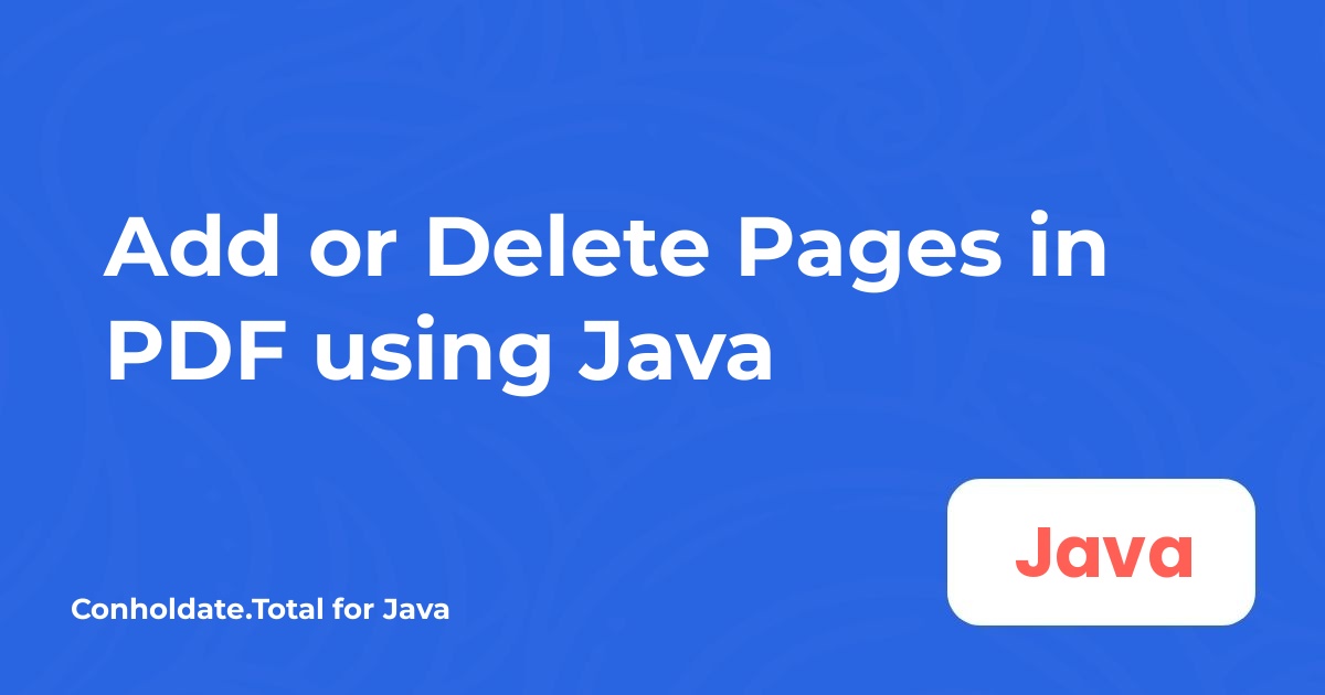 إضافة أو حذف صفحات في PDF باستخدام Java