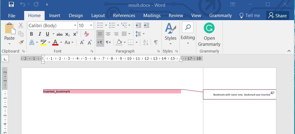 Comparar marcadores en documentos de Word usando C#