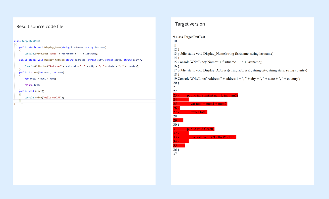 Comparez et fusionnez les fichiers de code source
