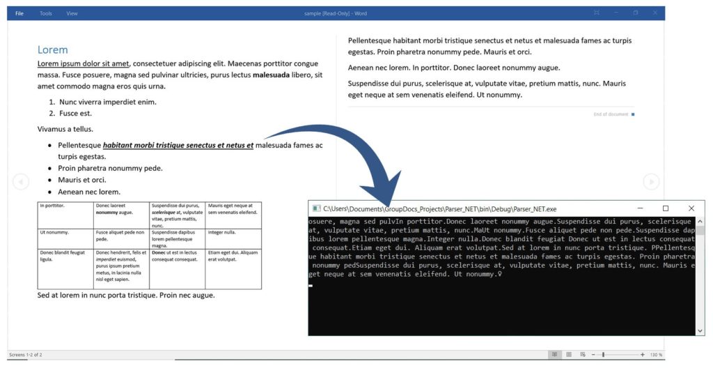 Extraire le texte de DOCX à l'aide de C#