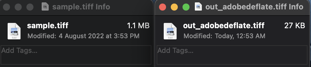Compresser les images TIFF