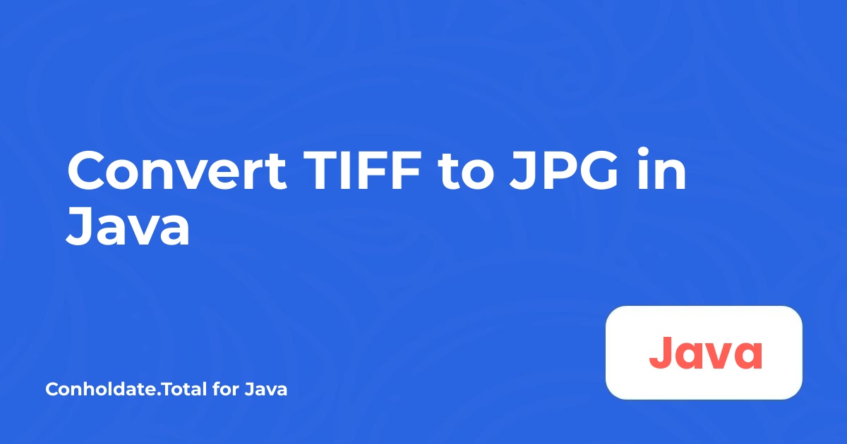 Java에서 TIFF를 JPG로 변환