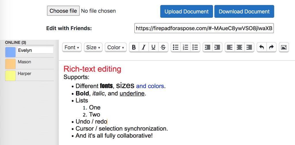 Google Documenten zoals app-interface