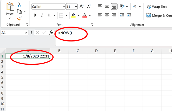 Wstawianie bieżącej daty i godziny do komórki MS Excel lub Arkuszy Google