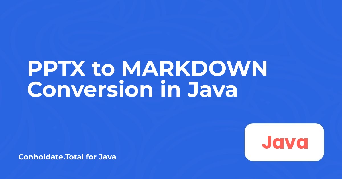 Konwersja PPTX do MARKDOWN w Javie