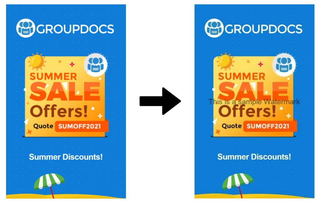 Imagens de anotação com marca d'água