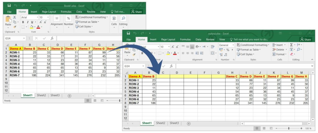 Insira várias colunas em planilhas do Excel usando C#.