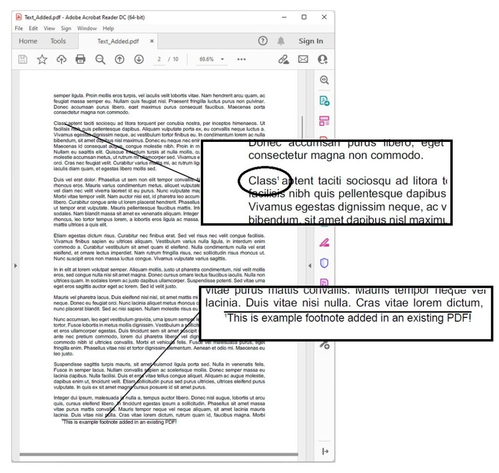 Добавление сносок к существующему PDF с использованием Java