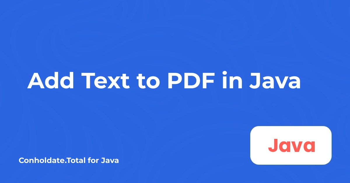 Add Text to PDF in Java