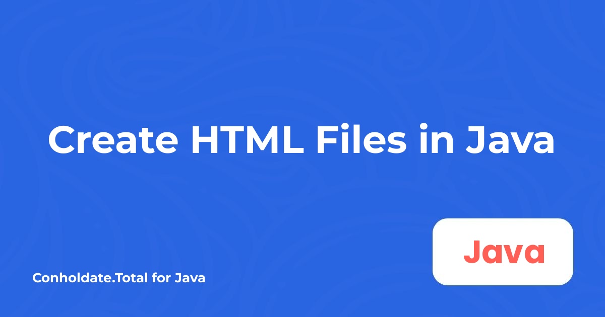 Create HTML Files in Java