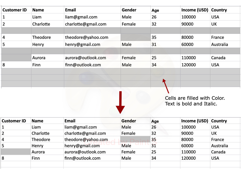 Delete Formatted Blank Rows
