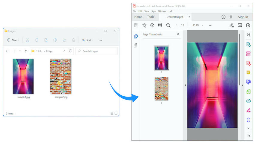 Merge Multiple JPG Images into PDF using C#.