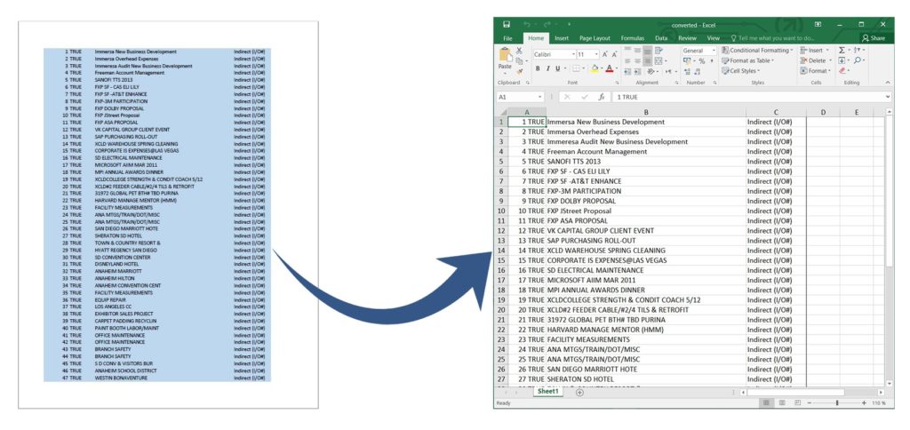 PDF'yi XLSX'e dönüştür