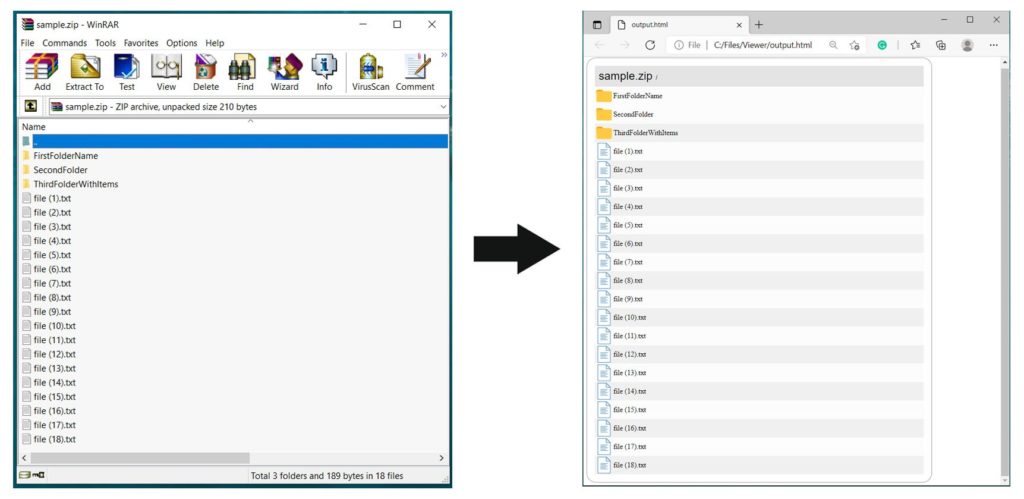ZIP Arşivlerini HTML'de Oluşturma